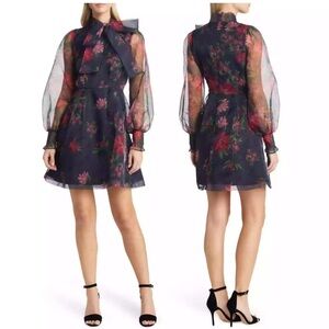 Rachel‎ Parcell Floral Tie Neck Dress 14